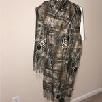 Francesco Biasia Zebra Wool Scarf Made in Italy Unisex Brown Photo 2