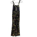 Natural Life  Dakota Tie Velvet Overall Jumpsuit Wide Leg Floral Print Size Large Photo 7