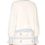 Women’s The Angeline Floral White Multi Button Front Sweater sz med bust 40.9” Photo 5