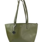 DKNY NEW Green Bryant Medium Leather Logo Keychain Shoulder Tote Handbag Photo 0