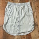 prAna  100% Tencel Chambray Button-Front Skirt Light Blue Women’s Large Photo 0