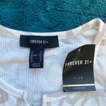 Forever 21 NWT Front Clasp Ribbed Crop Top Size 1X White Beige Stretch Coachella Photo 4