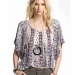 Free People  Flutter Sleeve Bohemian Aztec Printed Top Photo 0