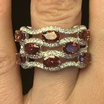 Color Changing Garnet Sterling Silver Cocktail Ring Size 8 Red Photo 1