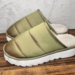 Anthropologie Maeve Moss Green Puffy Platform Shoes Slippers Size L 10/11 Comfy Photo 0