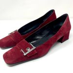 Joan & David suede burgundy shoes, made in Italy, size 8.5 Photo 1