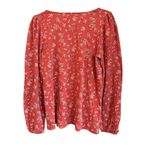 Lucky Brand Floral Long Sleeve Top Size Small Long Sleeve Knit Boho Red Orange Photo 1