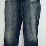 Gap Vtg Y2K Womens Low Rise Cropped Denim Blue Jeans Size 14 Frayed Hems Stretch Photo 0