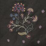 Christopher & Banks  Black Dress with Embroidered Floral Design Size L Photo 3