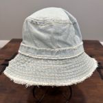 DAVID and YOUNG Denim Bucket Hat Distressed Frayed OS Cotton Blue Photo 5