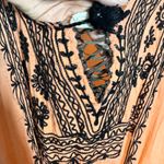 Free People FP One Fez Dress Women M Orange Coral Black Embroidery Gauze Boho Photo 8