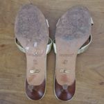 Lilly Pulitzer Via Palm Beach Gold Leather Sandal Heels Size 7M Photo 3