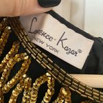 Laurence Kazar VINTAGE 80s 90s  100% silk gold black sequin‎ dress Photo 1