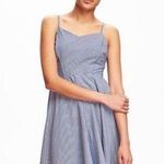 Old Navy Blue Gingham Cami Mini Dress Size Medium Checkered Picnic Cotton Casual Photo 0