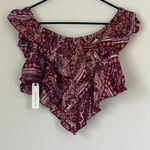 Olivaceous NWT Handkerchief Print Crop Top - Size: Medium Photo 5