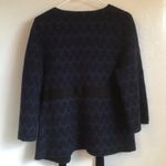 Heather B sweater wool cardigan belted blue black sparkly 87% size medium dressy Photo 6
