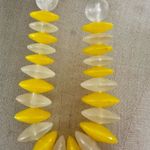 Vintage Yellow Frosted Beads Chunky Statement Necklace Photo 4