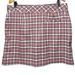 IZOD Women’s Size 12 Red White Blue Green Checkered Plaid Golf Skirt Skort Photo 1