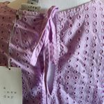 A New Day  Women's Light Purple Short Puff Sleeve Eyelet Top - Size Medium - NWT Photo 3