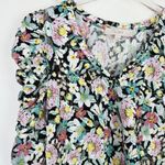Loft Floral Shirred Puff Sleeve Top Long Sleeves Size XS EUC Photo 2