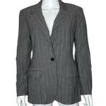 Etcetera Women's Gray Pin Striped Notched Lapel Single Button Blazer sz 8 Photo 0