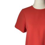 Madewell  Orange Crew Neck Keyhole Neck Short Sleeve Tailored Pleated Top Size XS Photo 5