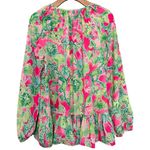 Lilly Pulitzer  Women’s Size S Raz Berry Catty Shack Tensley Tie Front Top Blouse Photo 5