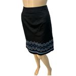 Loft Ann Taylor  Women’s Black Embroidered A Line Skirt Classic Professional Sz S Photo 6
