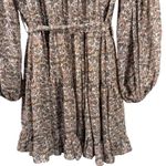 O.P.T Tuckernuck Floral Boho Ruffle Long Sleeve Mini Dress Tie Waist Medium Boho Yellow Photo 14