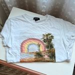 Wildfox  Rainbow Coast Keke Beach White T-Shirt Tee Photo 1