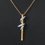 Carerra y Carerra 18k Yellow Gold & Diamond Tao Bamboo Stick Pendant Necklace Photo 2