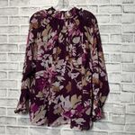 Calvin Klein Plum Floral Blouse size OX burgundy, pinks, Photo 6