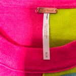 Free People NEW  Uptown Stripe Pullover Sweatshirt Pink Green Combo MD Oversized Photo 4