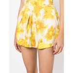 Alemais Sonny high waisted floral lemon yellow white linen shorts 2 Photo 8