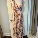 Mac Duggal Worn Once!  Pleated Floral A-Line Gown | Size 4 Photo 3