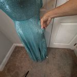 B Darlin Aqua Glitter Formal Gown | Holiday Party • Prom Winter Wedding Size 1/2 Photo 2