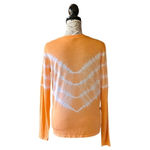 AQUA  Orange White Tie Dye Long Sleeve Top Women’s Small Soft Stretch Boho Photo 4