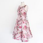 Adrianna Papell - Floral Boat-Neck Floral Jacquard Dress Photo 9