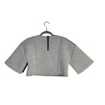 ZARA  Oversized Boxy Plush Crop Top 1/2 Short Sleeves Back Zipper S Grey #3161 Photo 12