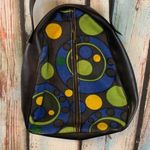 Vintage 60’s Mod Faux Leather Bag that Zips in the Back Black Photo 3