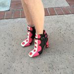 Valentino Garavani Valentino 100mm Carmen retro polka dot colorblock leather ankle boots size 39 Photo 19