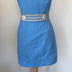 Lilly Pulitzer  “Kirkland” Vibrant Blue & Gold Sleeveless Cut Out Mini Dress Photo 3