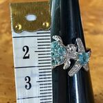 Natural Blue Apatite Starfish Turtle Ring Size 7 Silver Photo 6