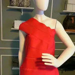 Wow Couture  Women's Sweetheart Block RED Bandage Dress Size Large Photo 1