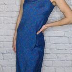 Merona Vintage 80s Blue Ditsy Floral Midi Slip Dress Photo 0