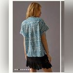 Pilcro Anthropologie EUC  Printed Voile Surf Shirt M button down shirt striped Photo 1