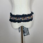 Ibisco Indian Hand‎ Beaded Tie Belt Black Multicolor Sequin Cottage Core Sz L Photo 0