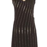 French Connection  Black Gold Beaded Cocktail Dress Photo 2