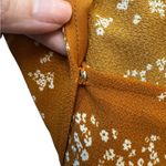 BCBG Paris Cropped 3/4 Puff Sleeves V Neck Fall Floral Wrap Shirt Top Blouse XL Gold Photo 6