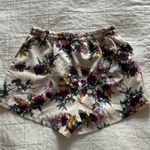 Japna  Floral Women's Pajama Shorts - Cream and Purple Photo 2